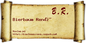 Bierbaum René névjegykártya